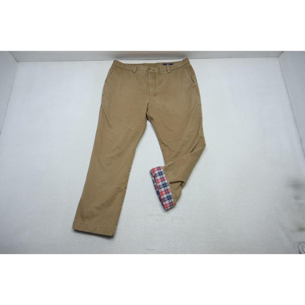 Vineyard Vines Khaki Chino Lined Slim Fit‎ Breaker Pants Brown Mens Sz 38 x 29